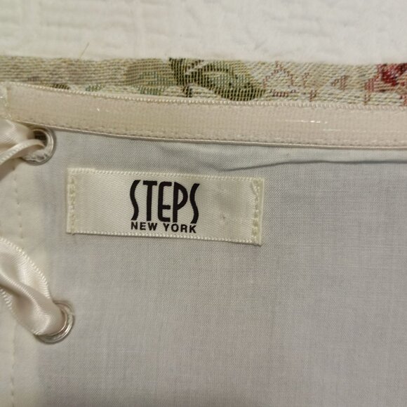 Steps New York Floral Corset Top With Lace-Up Back & Ribbon Sash Size S Womens - Picture 2 of 10